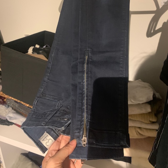 Zara dark navy jeggings with zipper at the ankles (Size 2) - Picture 1 of 7